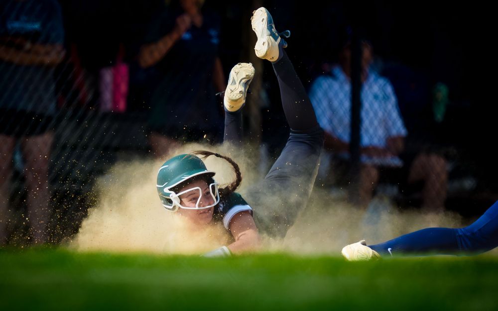 CD Rams softball player slides into base vs North Penn, PIAA States Round One, by Deanna Fox, SportsFox Photography based in Hershey PA