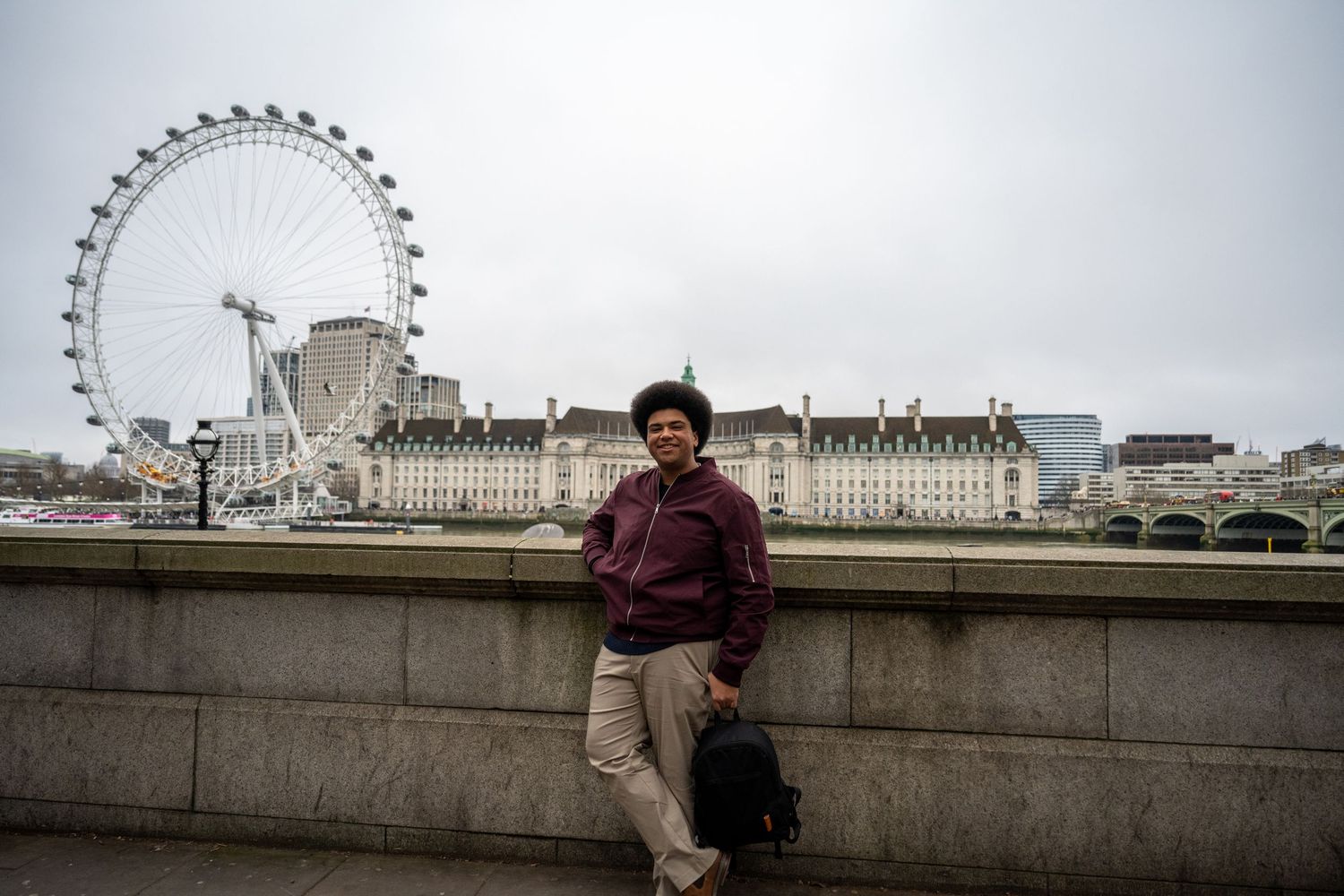 Wedding photographer poses for a portrait in London, UK
