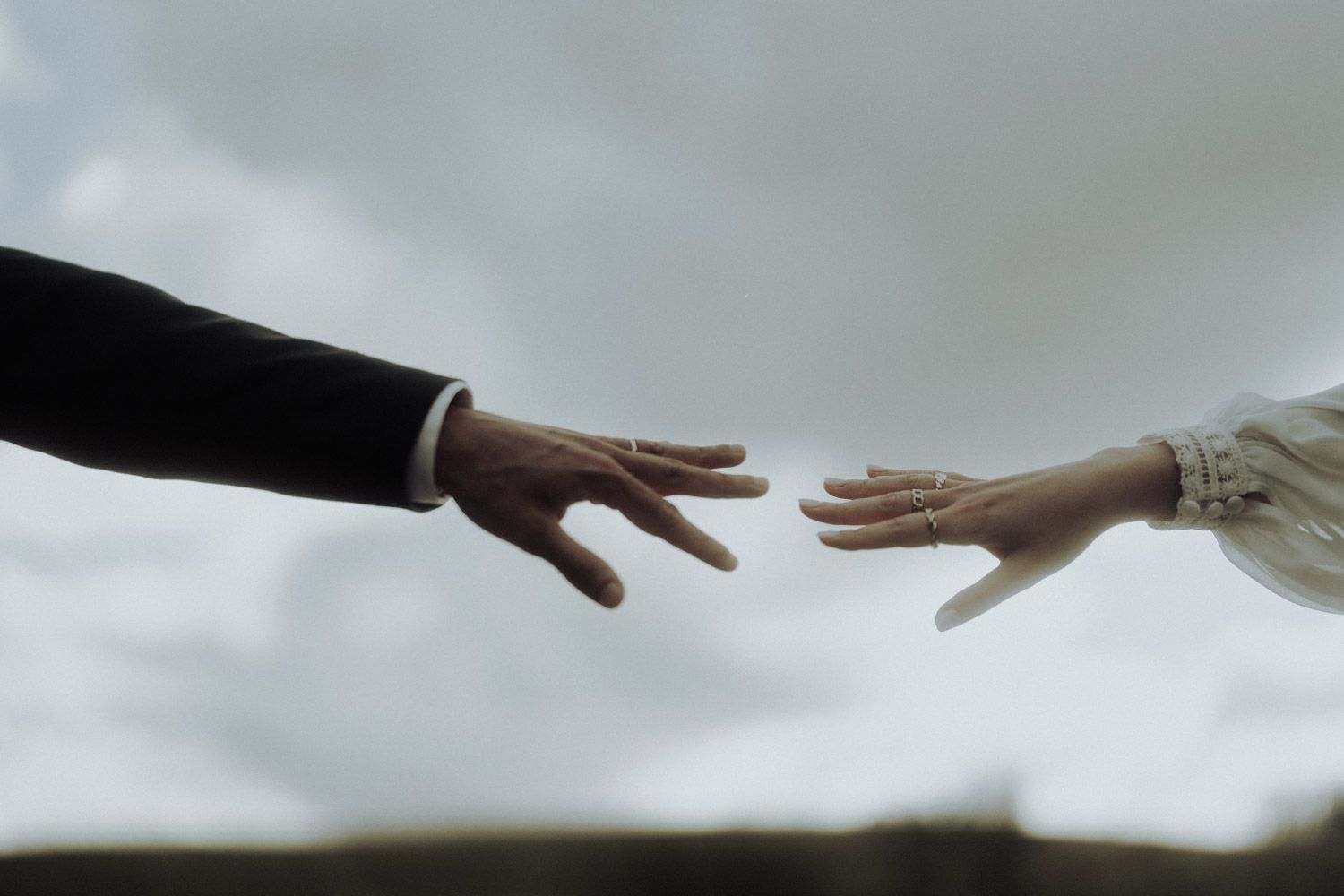 Santa Barbara wedding photography couple touching hands