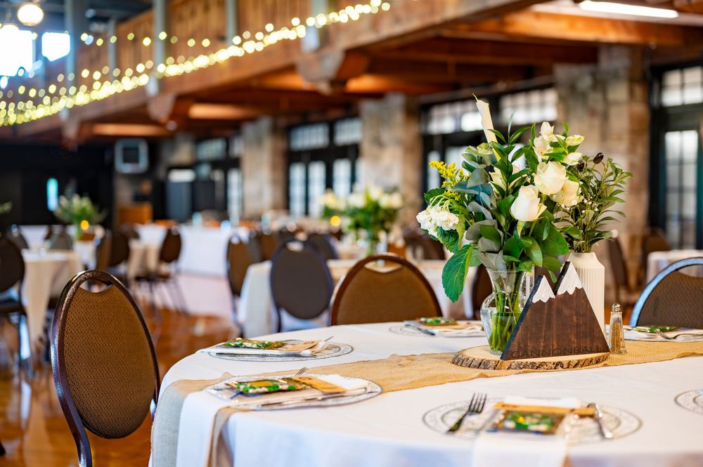 Gunstock Resort wedding inspiration with scenic mountain views, lodge ceremony, and elegant reception styling.