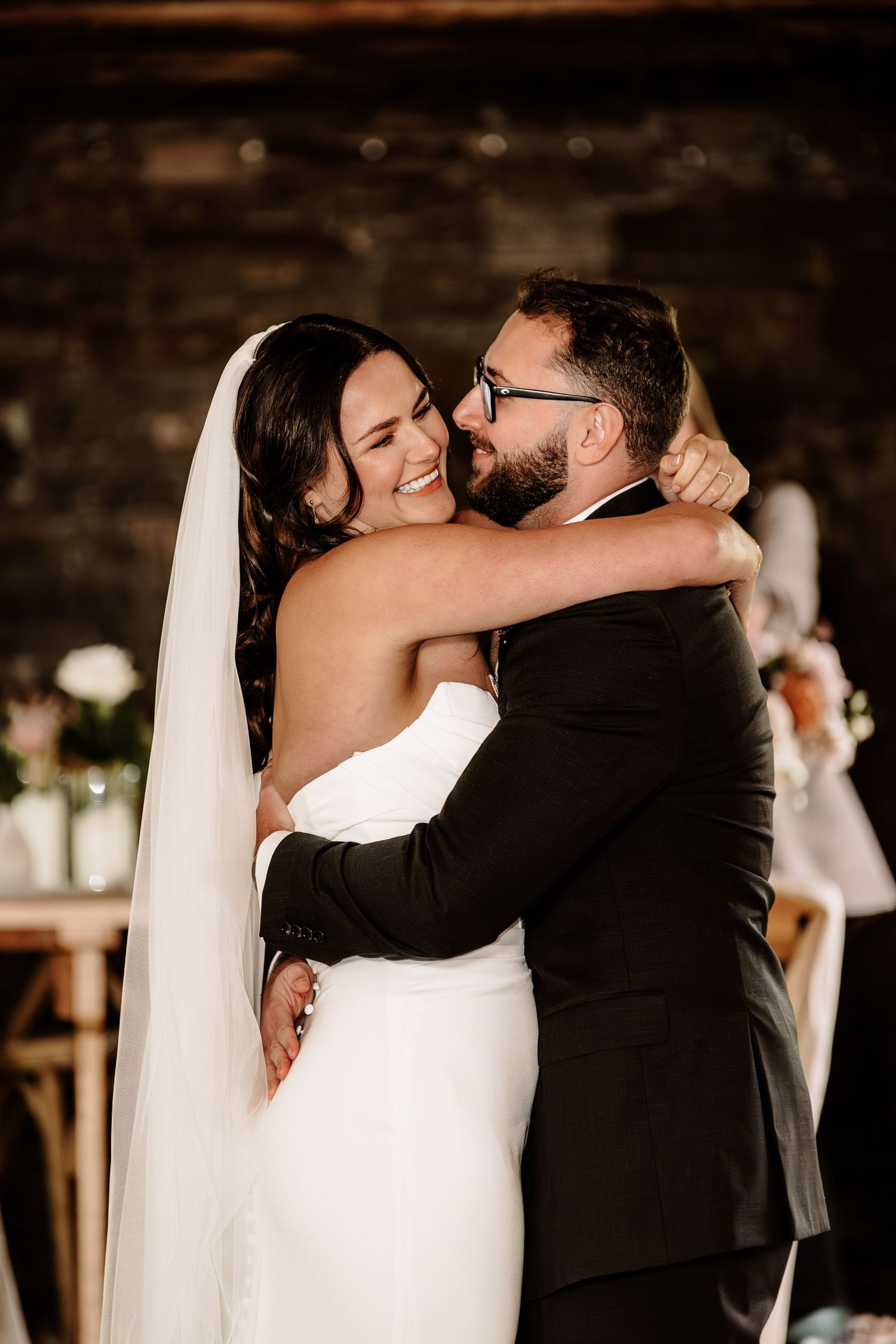 Romantic wedding dance sequence showing intimate moments between newlyweds.