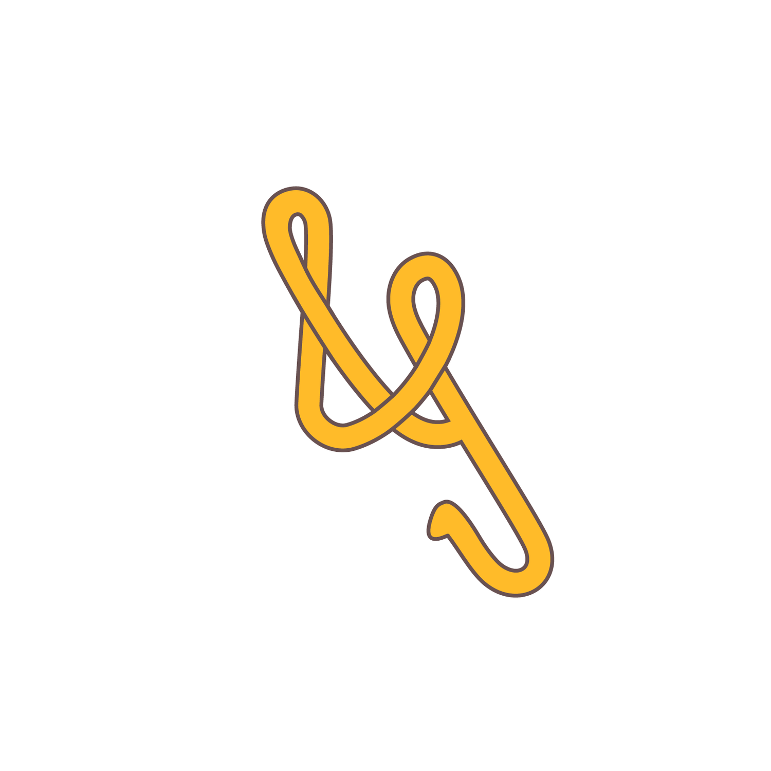 A golden ampersand symbol with a decorative curvy design in a minimalist style.