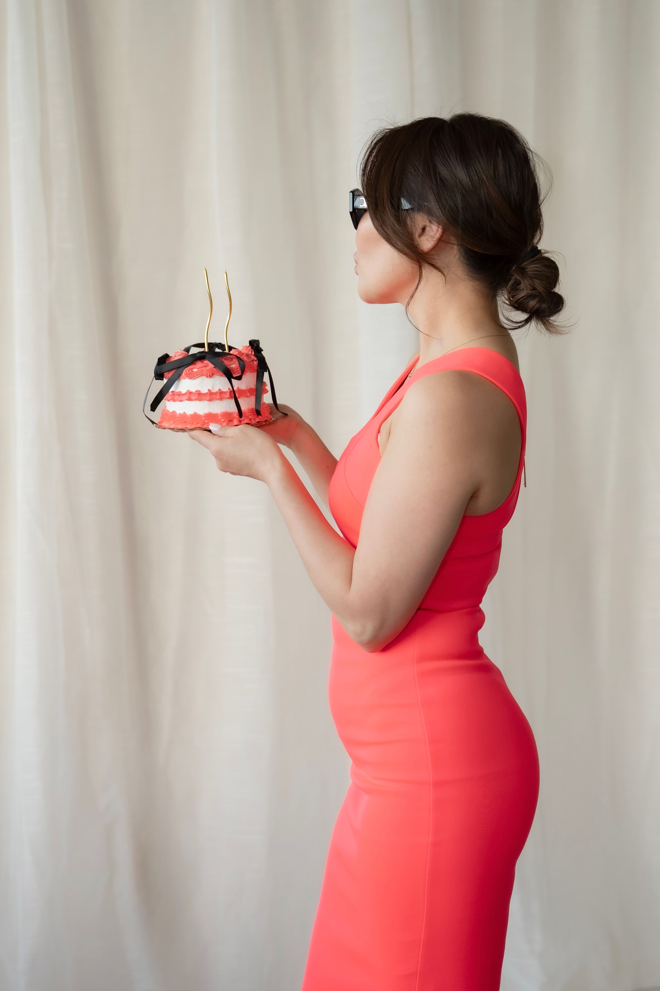 Indoor photo studio photoshoot in Chicago Illinois of best friends that are turning 40 years old.