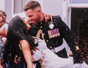 Confetti Moment at Elfordleigh Wedding
