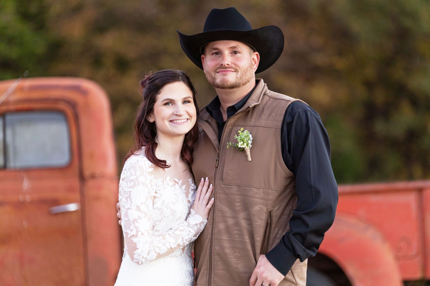 bride and groom close up
