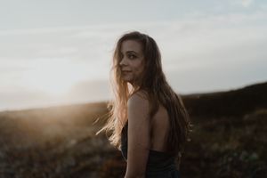Santa Barbara desert wedding photographer – bride walking in cinematic desert light