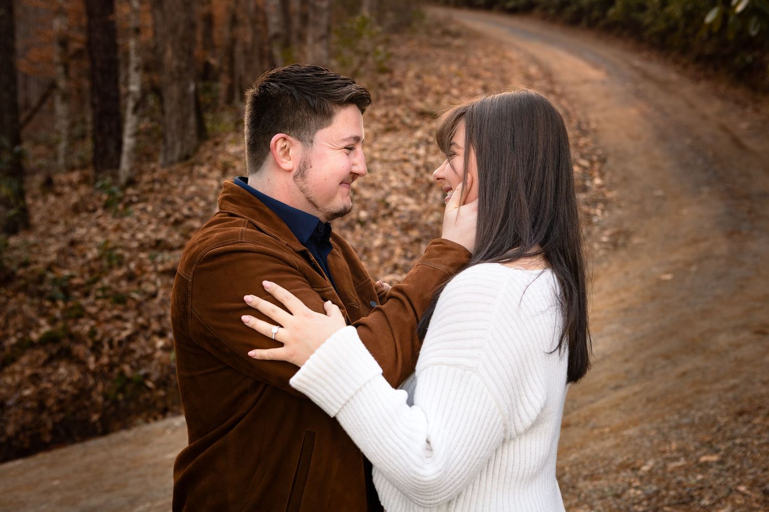 Fall couples photography in the Smoky mountains with Colorful leaves