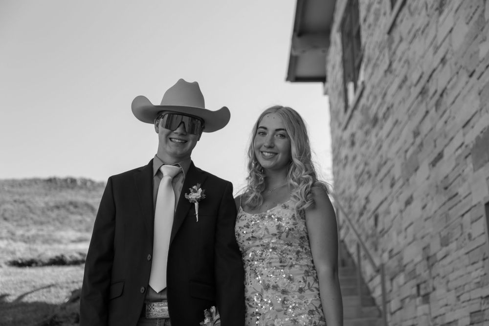 Portrait of couple going to prom in Boulder, Colorado.