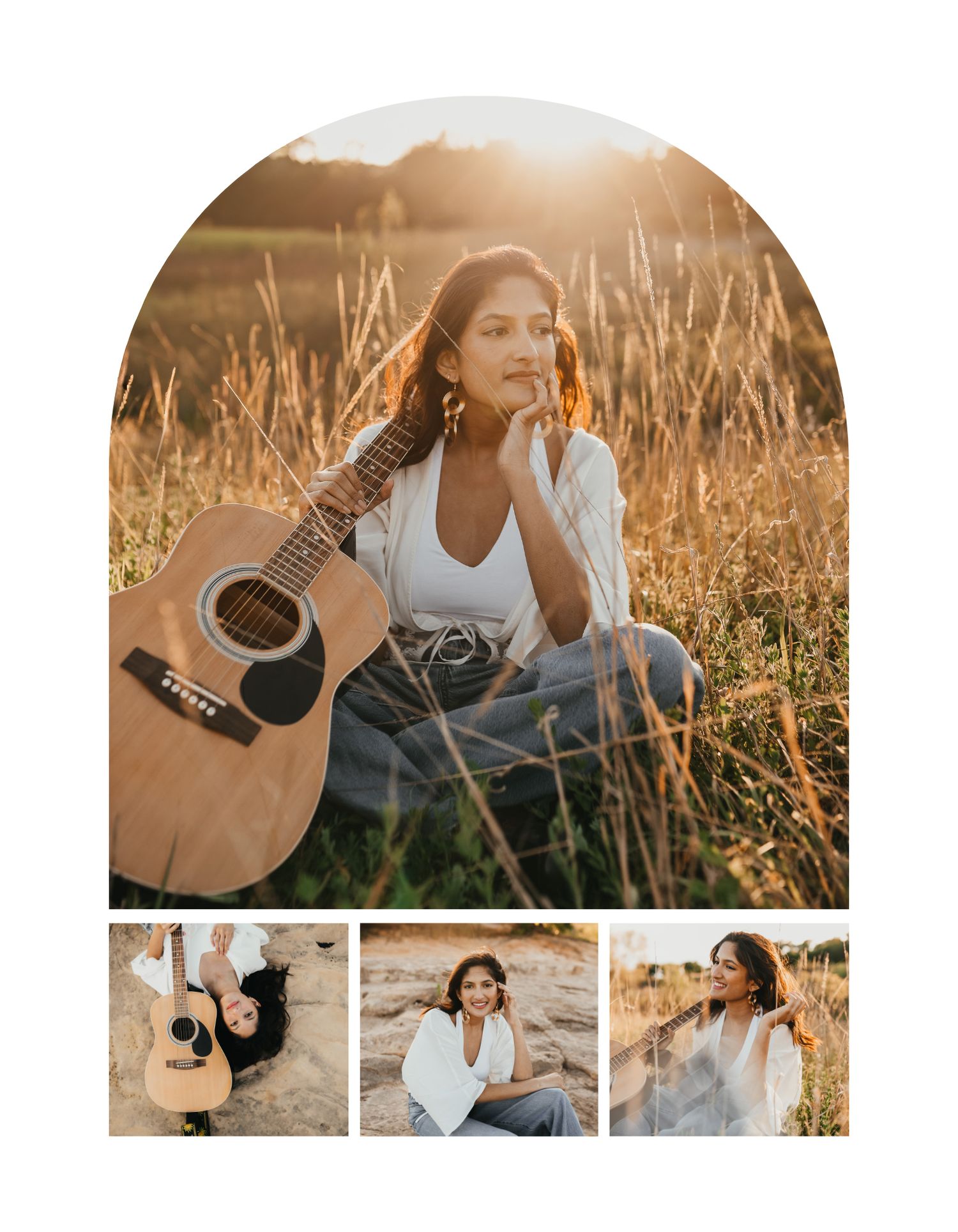 Senior girl portrait photographed at sunset with warm tones