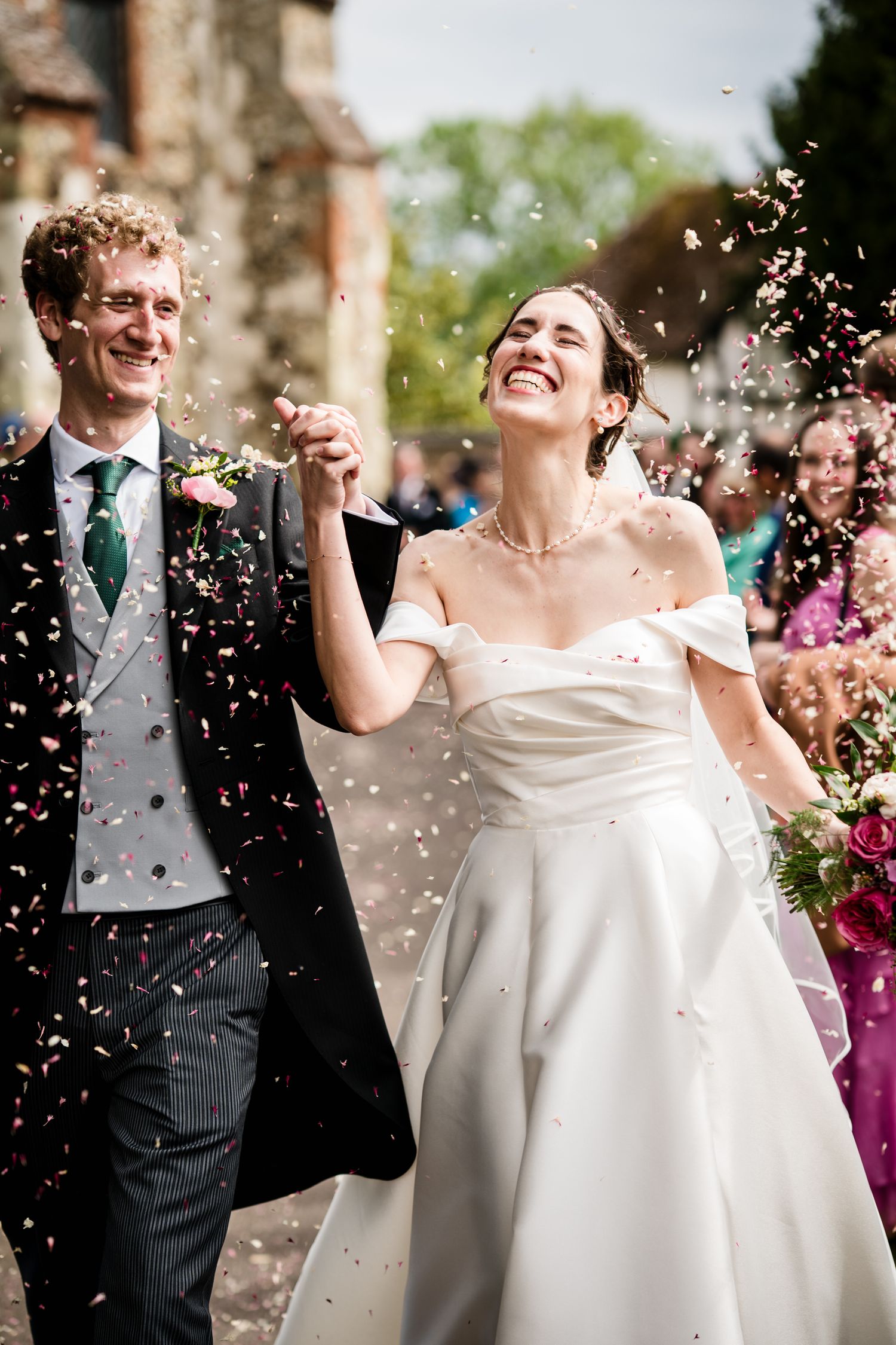 Traditional church wedding for this delighted couple
