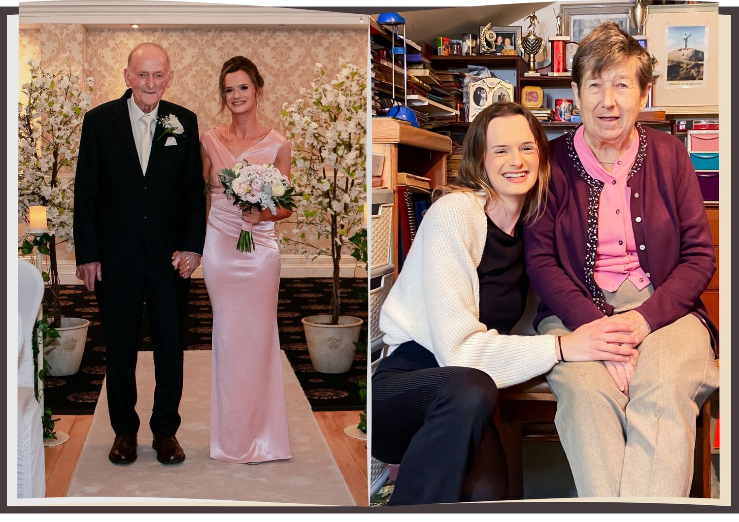 Collection of vintage-style family photos arranged in a horizontal strip.