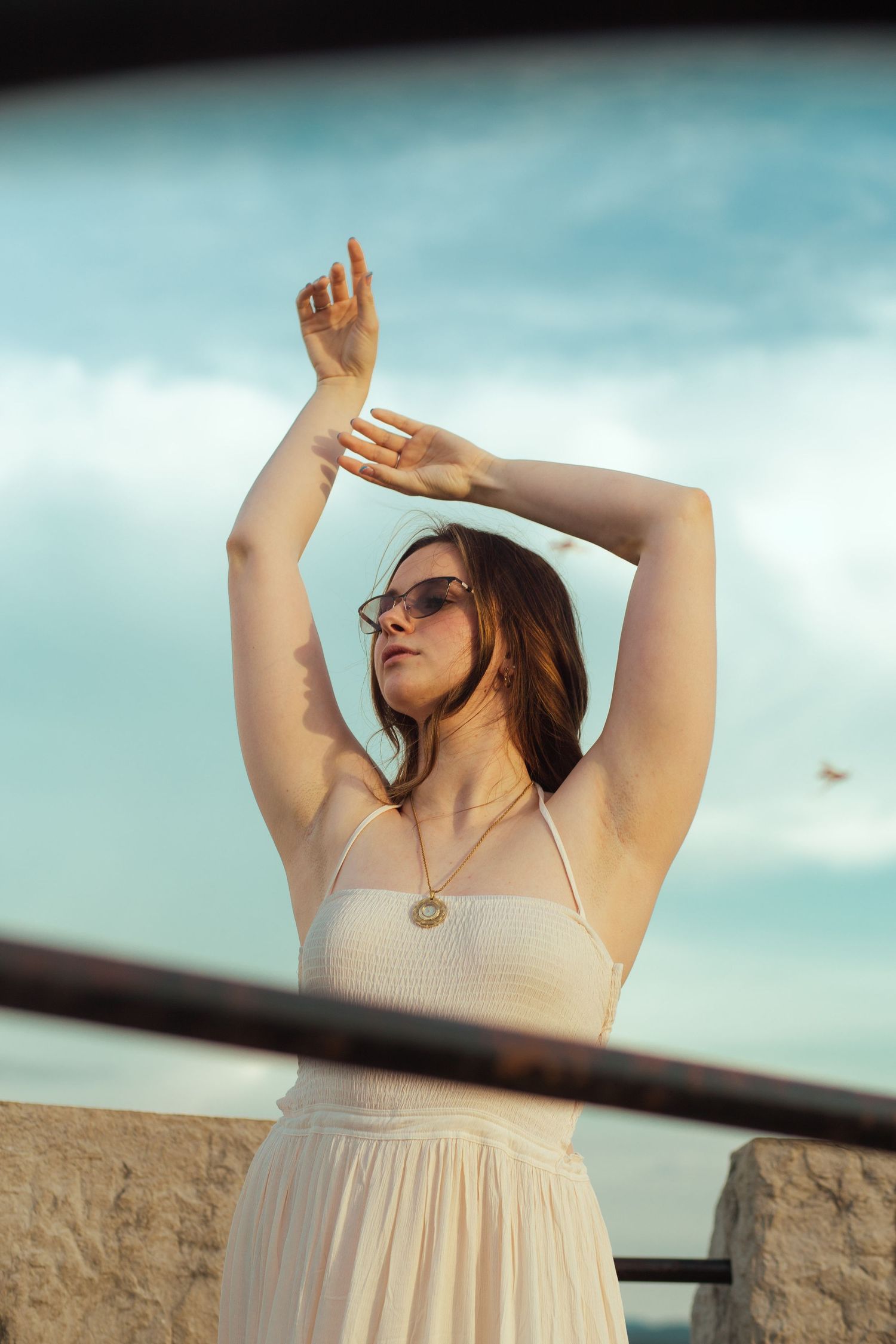 Whimsical dreamy cinematic golden hour senior portrait photos near Chattanooga, TN