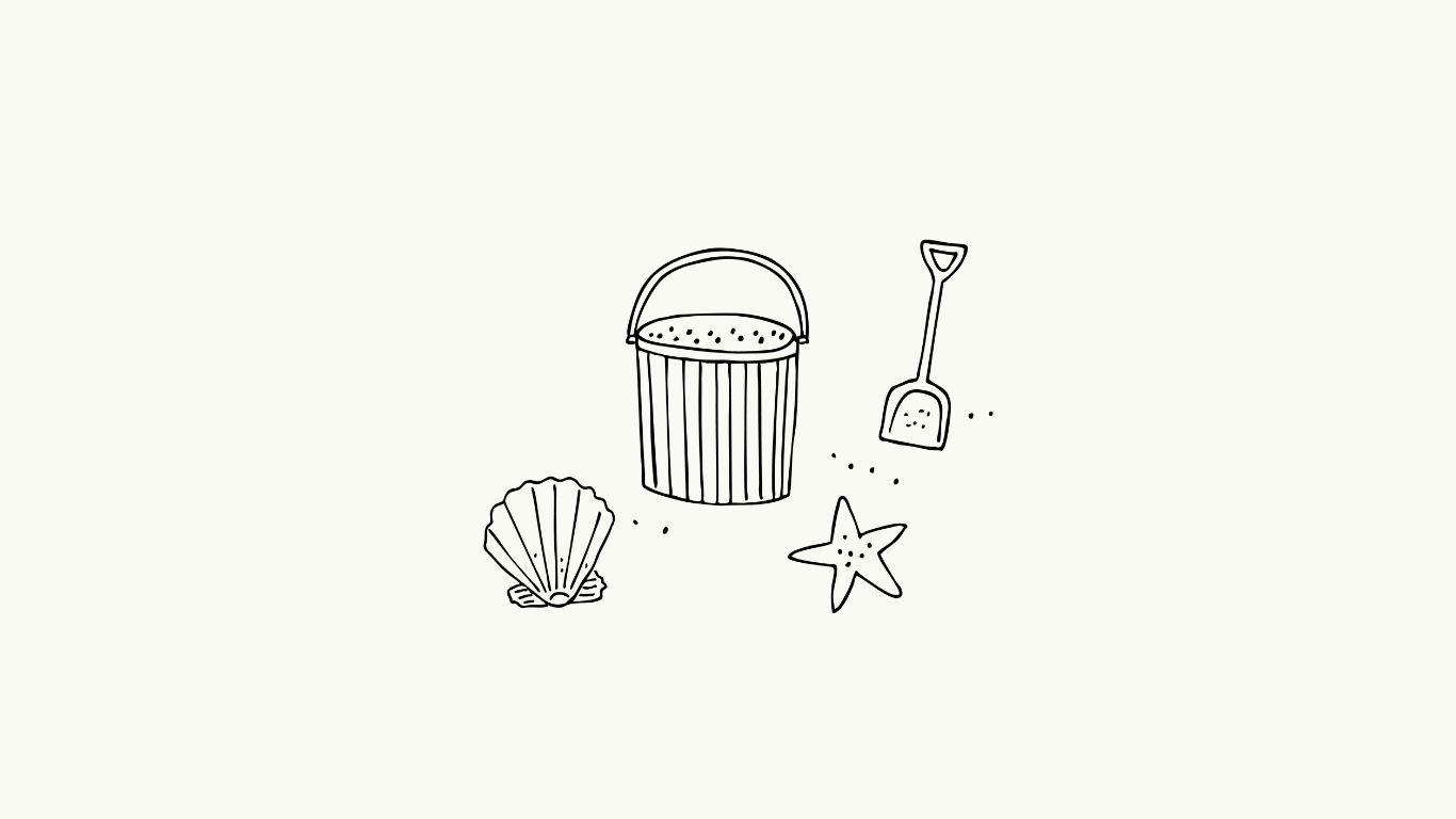 Hand drawn doodle sketch of a delivery box with happy face and gift box design elements.