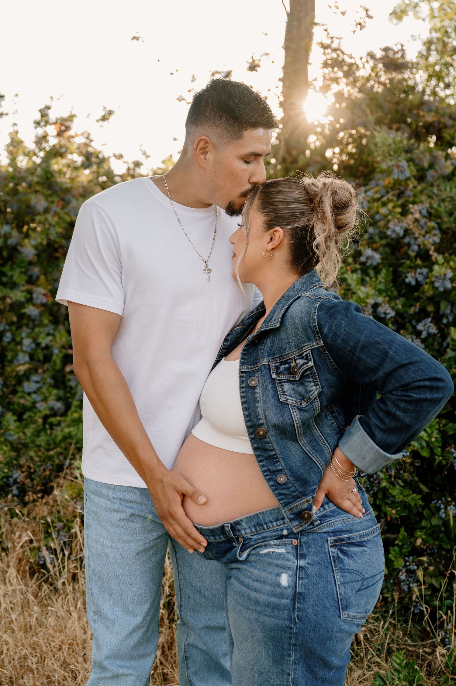 Lavender farm maternity photoshoot