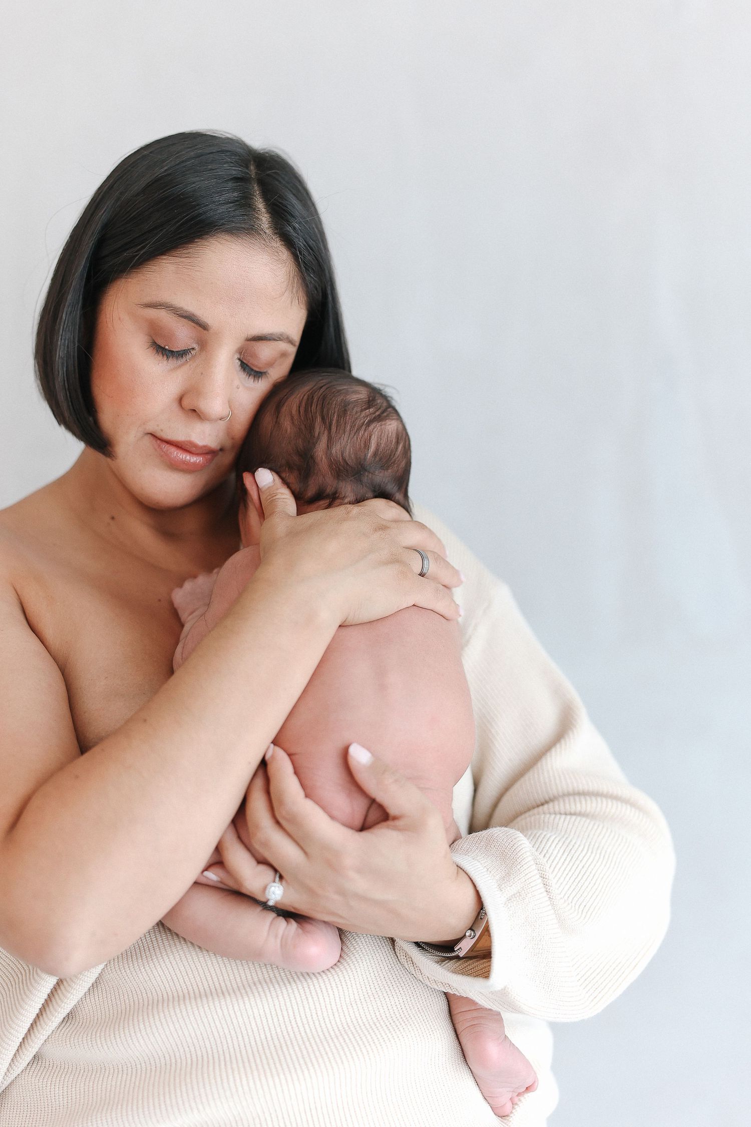 Orange County newborn photographer capturing family session at Spark Studio