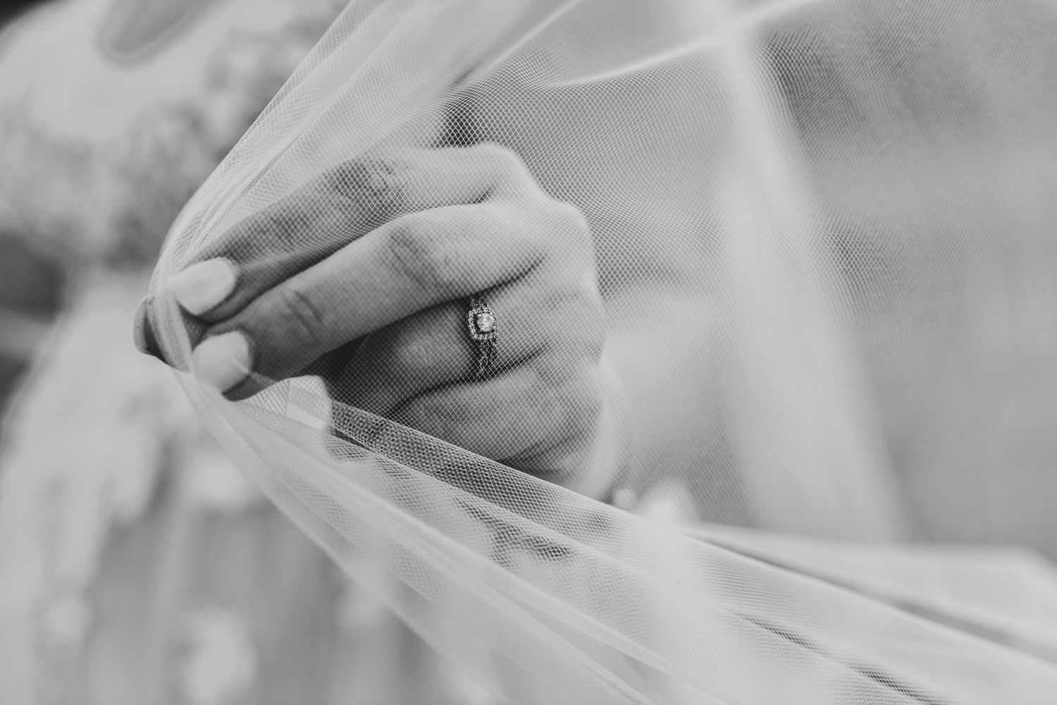 Romantic bridal session with flowing cathedral veil in Corinth, Texas sunset field.