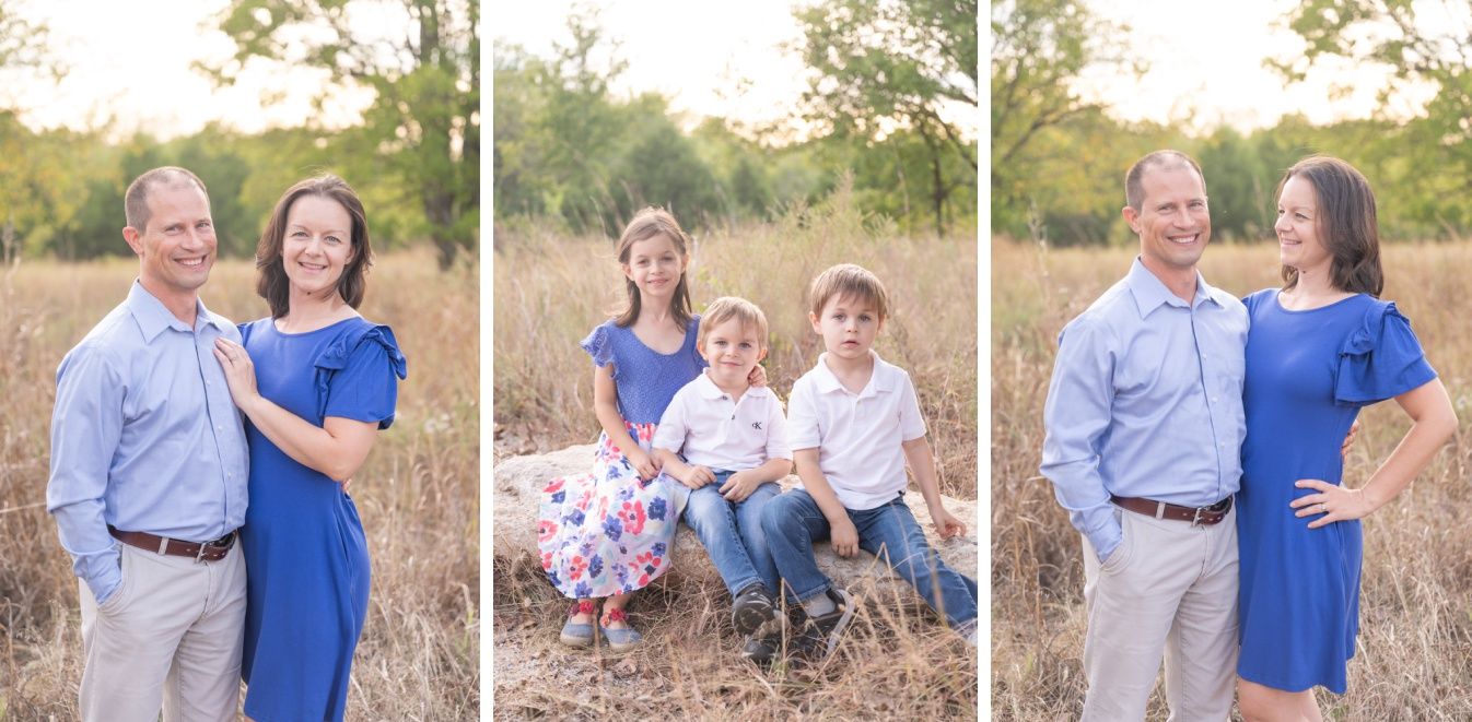 Family of Five Fall Portrait Session in Field by Bartlesville Family Photographer Kristi Bray