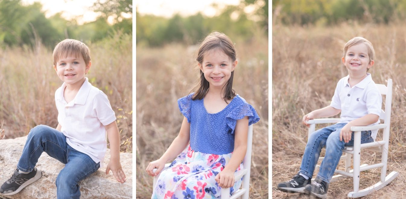 Family of Five Fall Portrait Session in Field by Bartlesville Family Photographer Kristi Bray