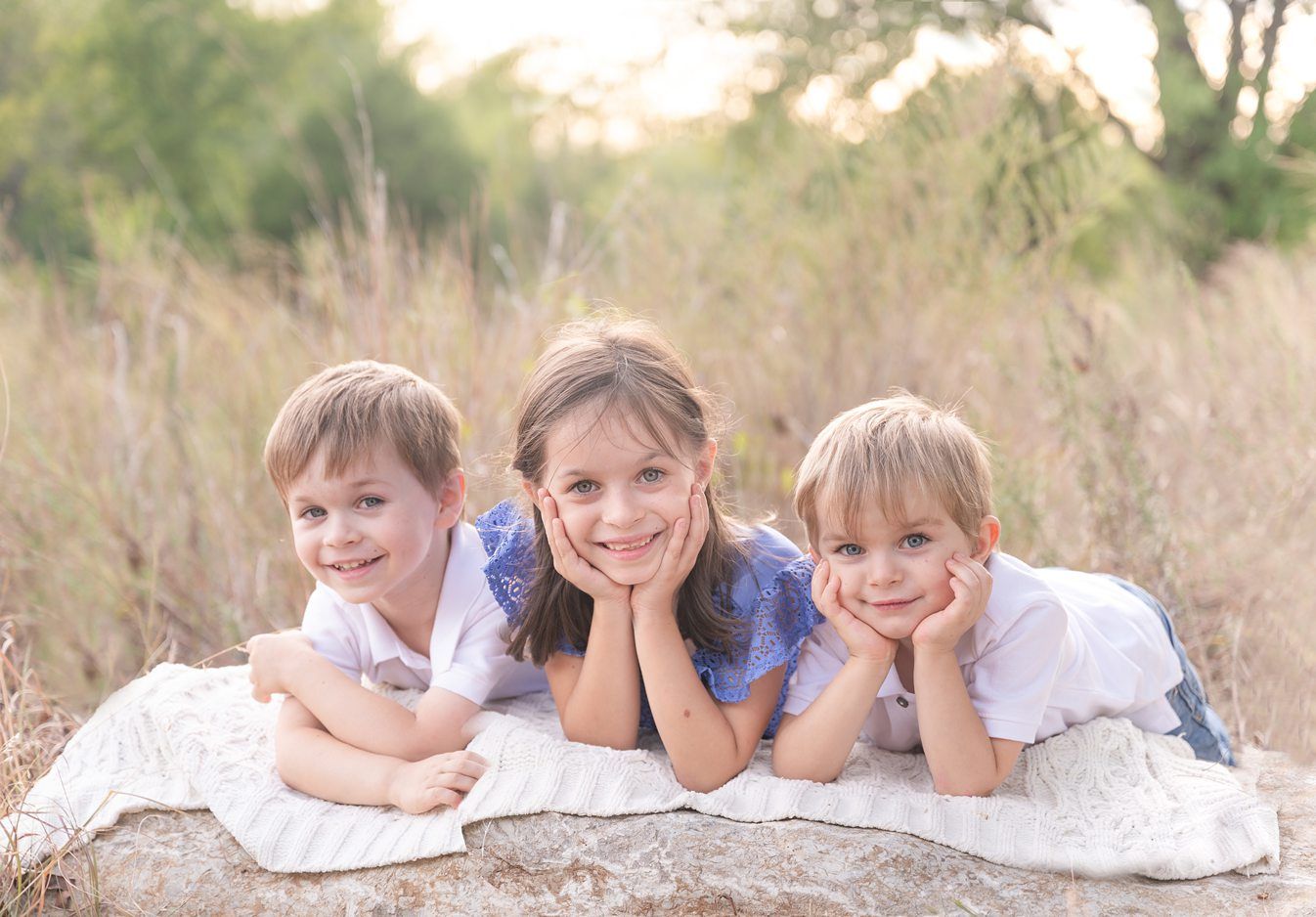 Family of Five Fall Portrait Session in Field by Bartlesville Family Photographer Kristi Bray