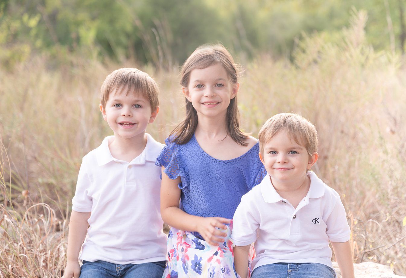 Family of Five Fall Portrait Session in Field by Bartlesville Family Photographer Kristi Bray