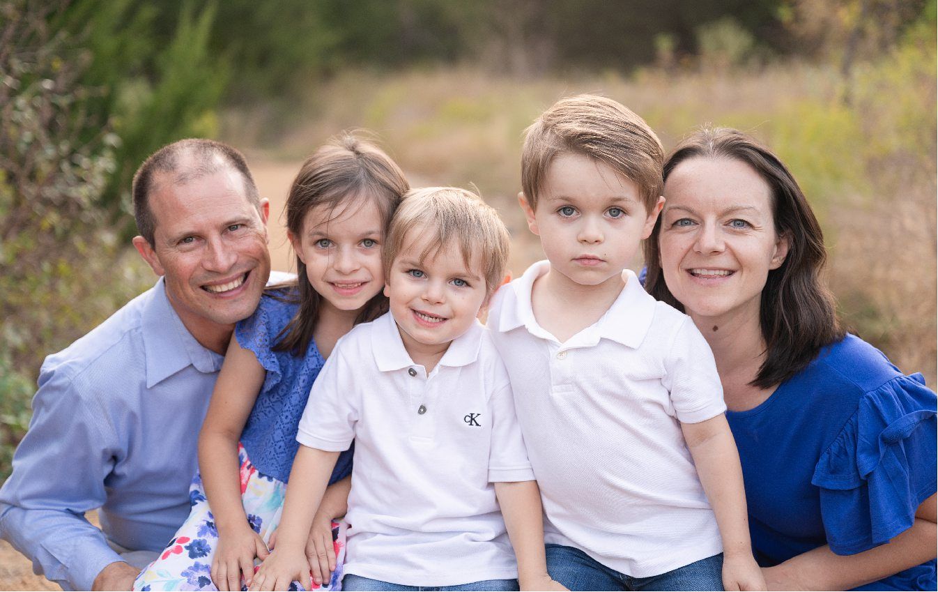 Family of Five Fall Portrait Session in Field by Bartlesville Family Photographer Kristi Bray