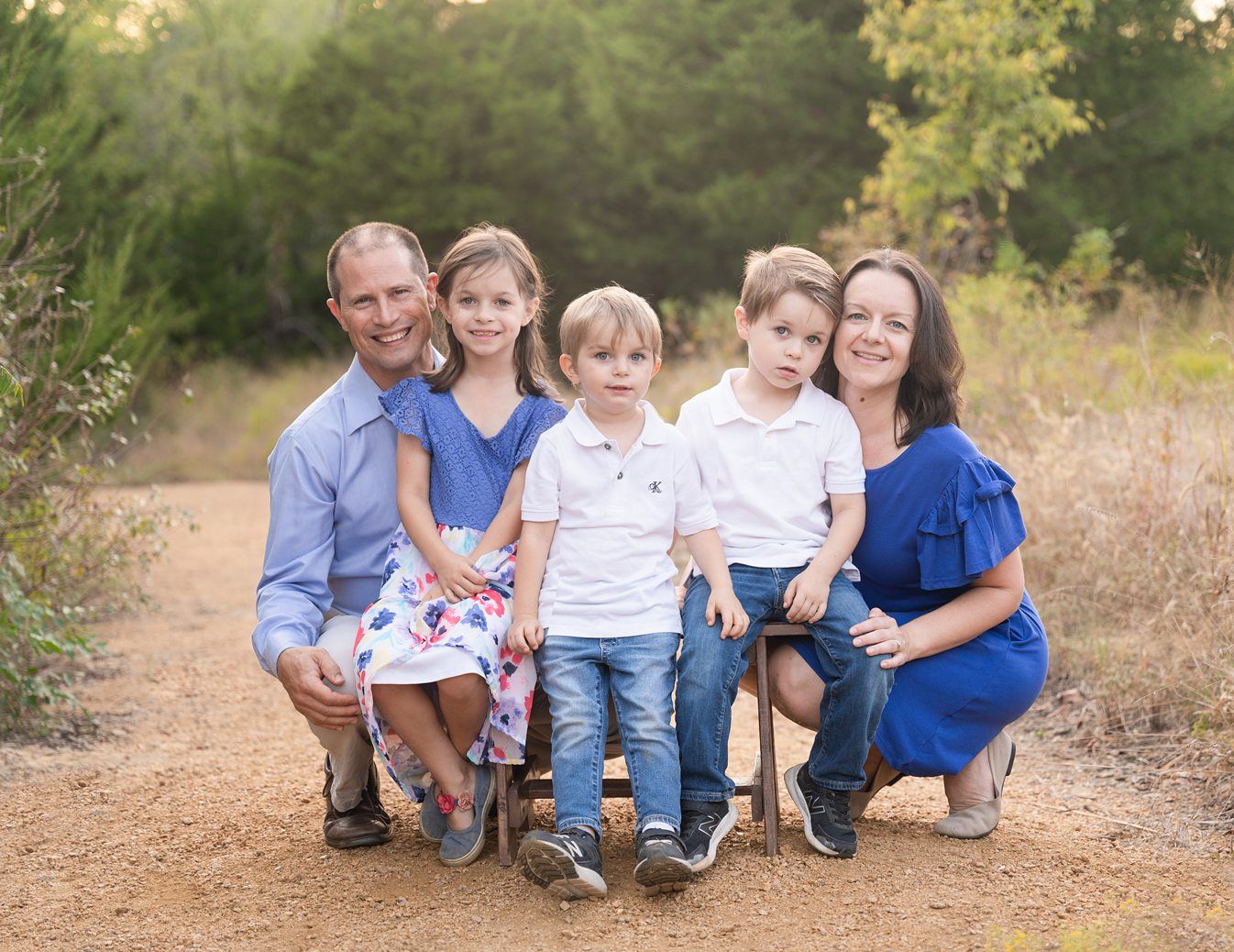 Family of Five Fall Portrait Session in Field by Bartlesville Family Photographer Kristi Bray