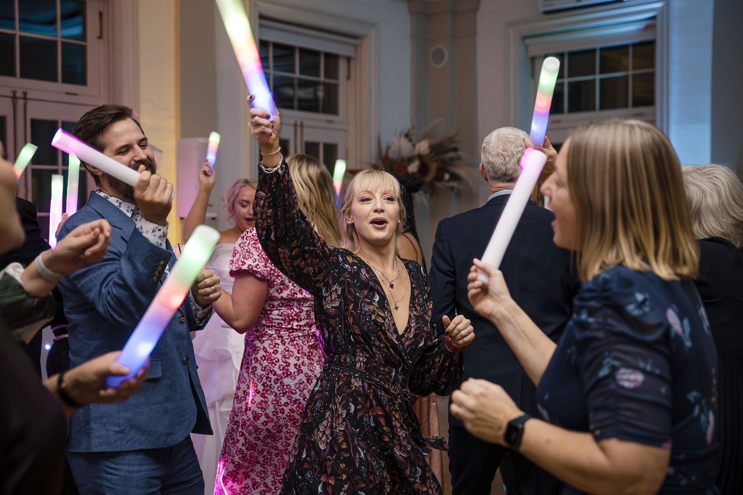 Evening party in full swing in the Pavilion at Hodsock Priory