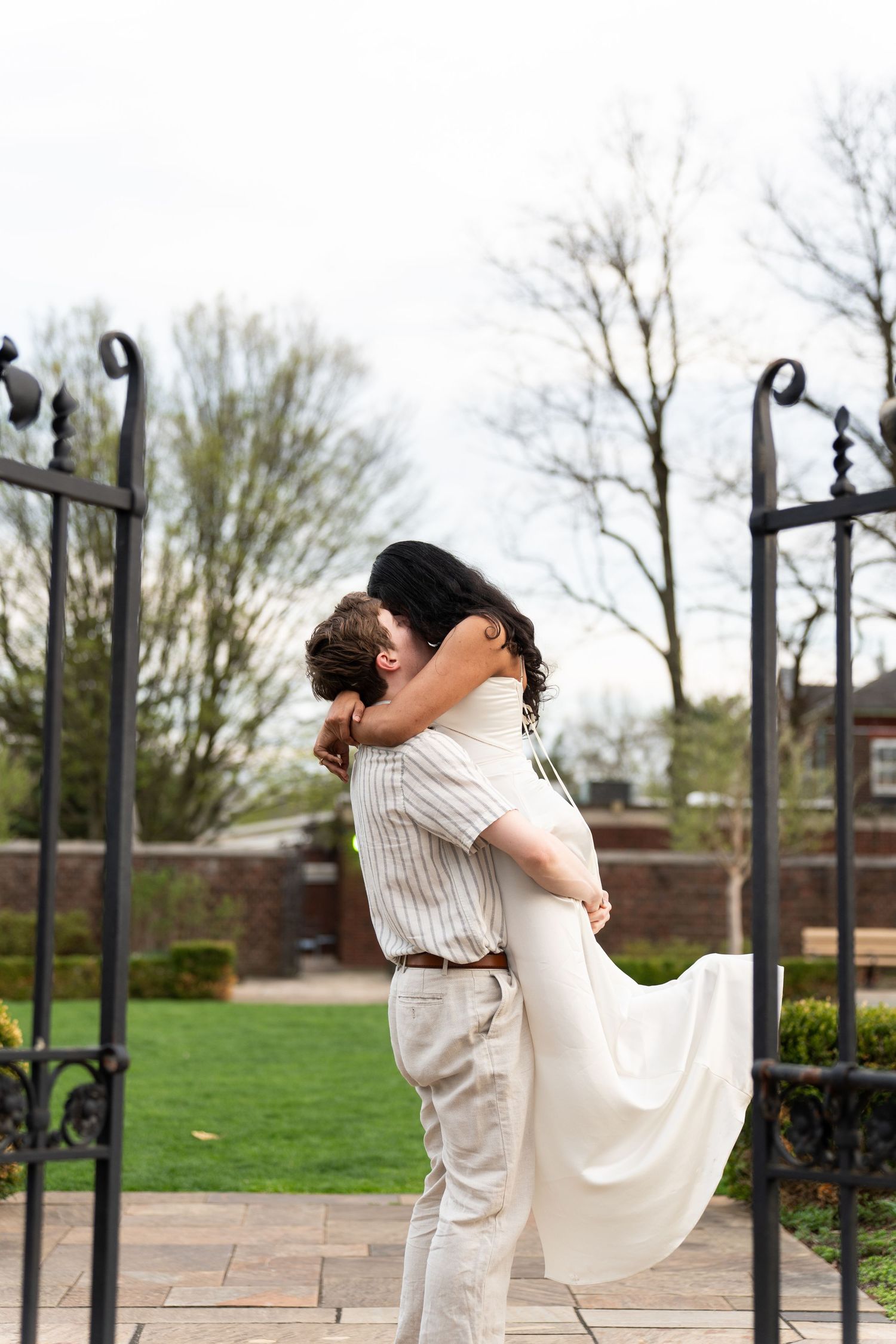 Engagement Photography Session at Mellon Park in the Spring with Florals with Megan Bucci Photography, a True to Life Color Photographer