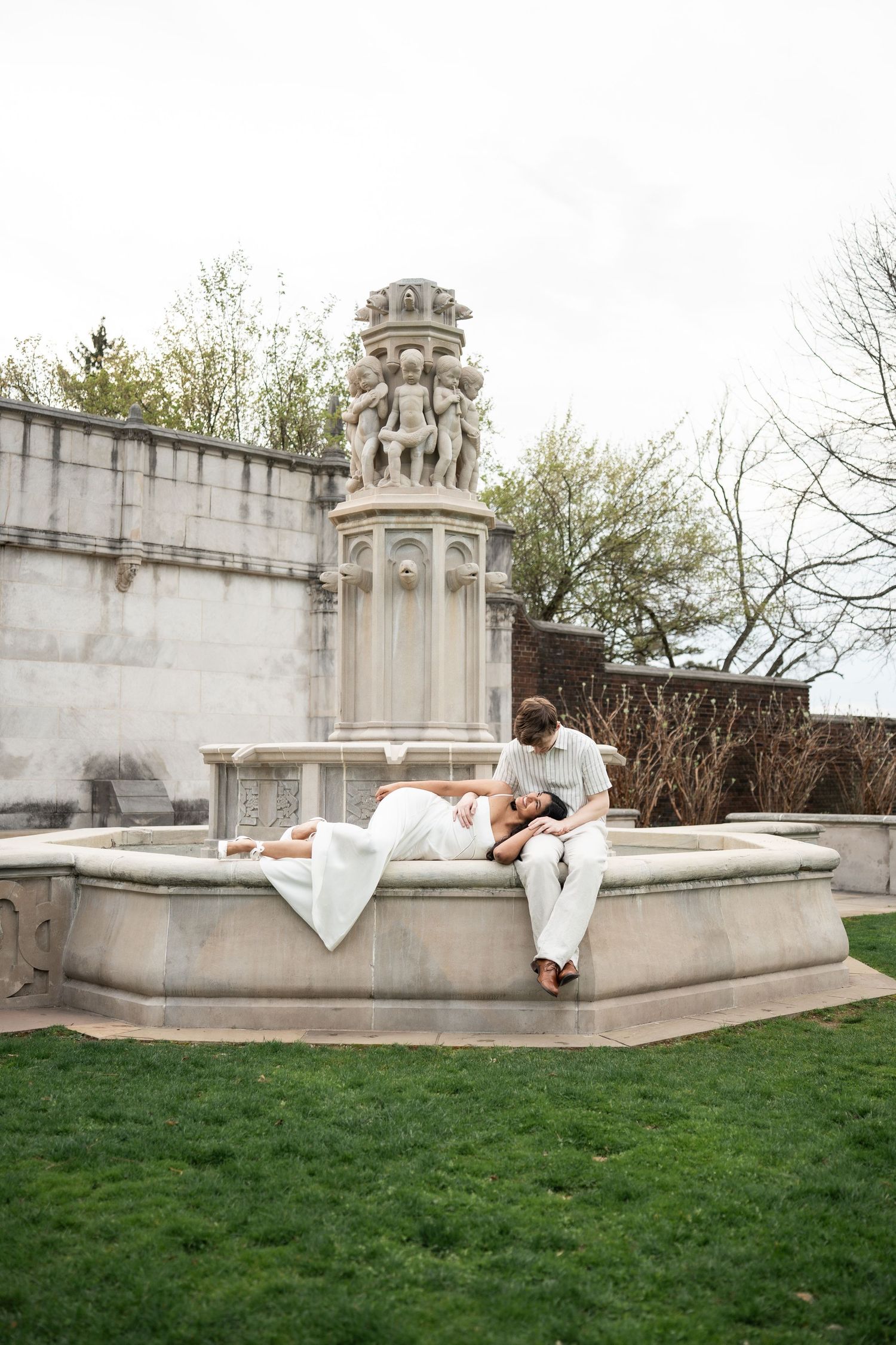 Engagement Photography Session at Mellon Park in the Spring with Florals with Megan Bucci Photography, a True to Life Color Photographer