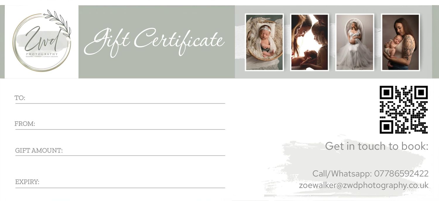 Professional photography studio website design mockup showing portfolio gallery and contact information.