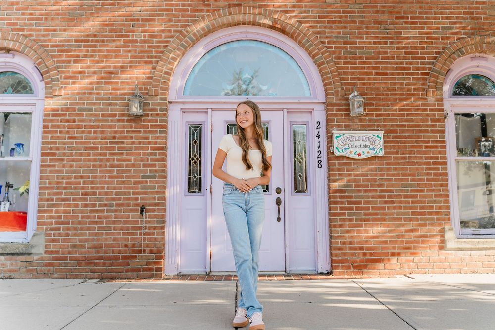 Toledo high school senior enjoying candid senior pictures outdoors
