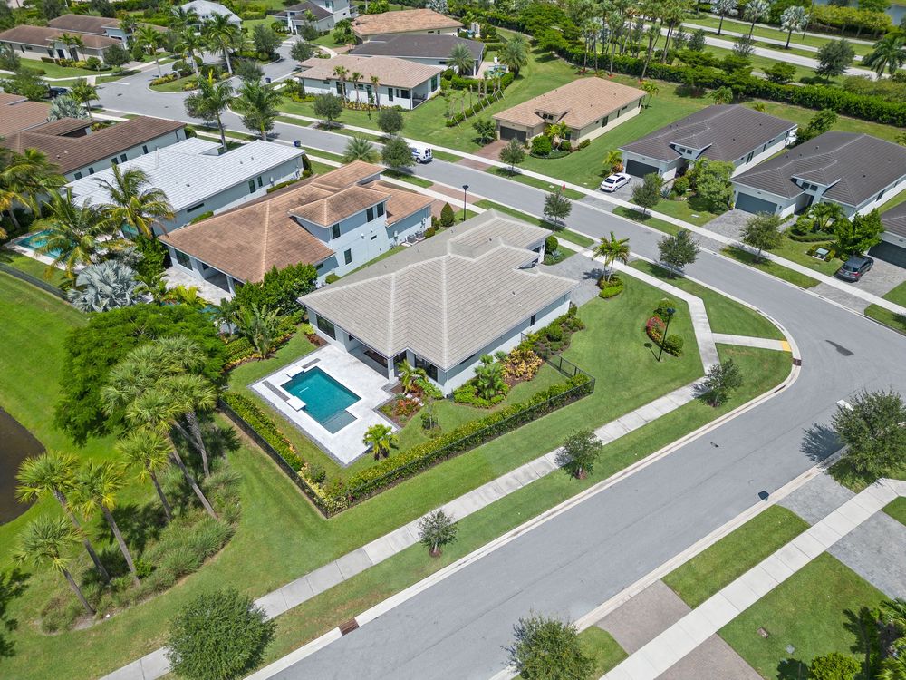 Drone real estate photography for this luxurious resort style property in Weston