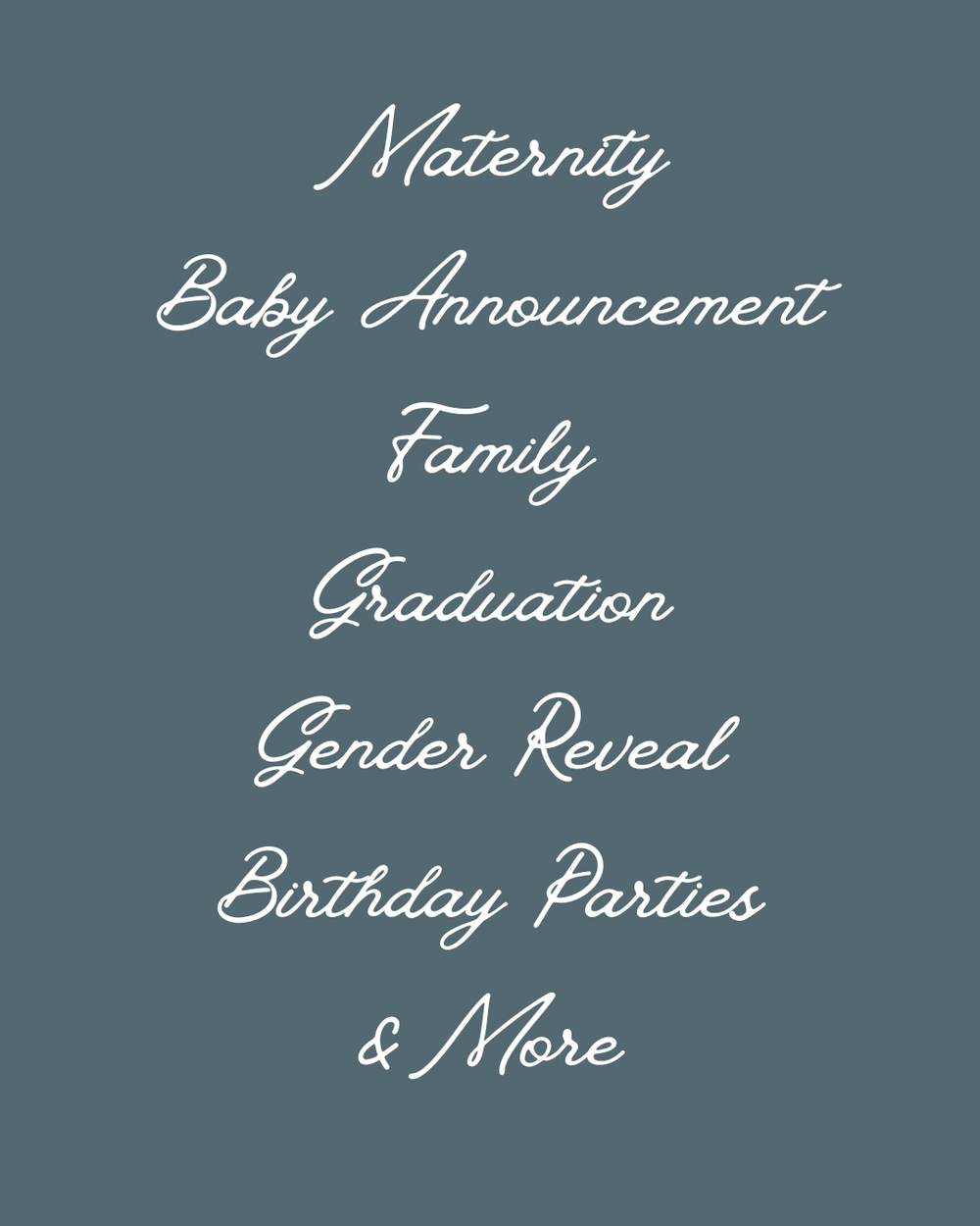Six teal-colored rectangular social media post templates displaying different event types like maternity and baby announcements.