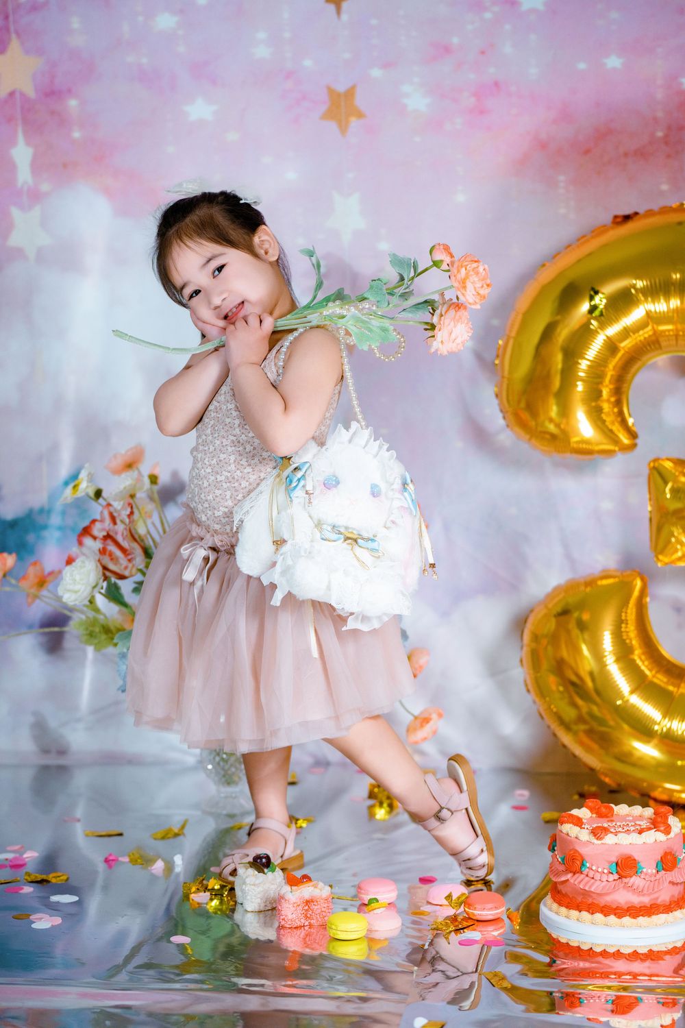 Creative 3rd birthday studio photography and family portraits with an undersea theme, captured by an Auckland kids photographer.