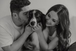 Black and white photo collage showing various romantic couples embracing and kissing with naturalistic expressions.