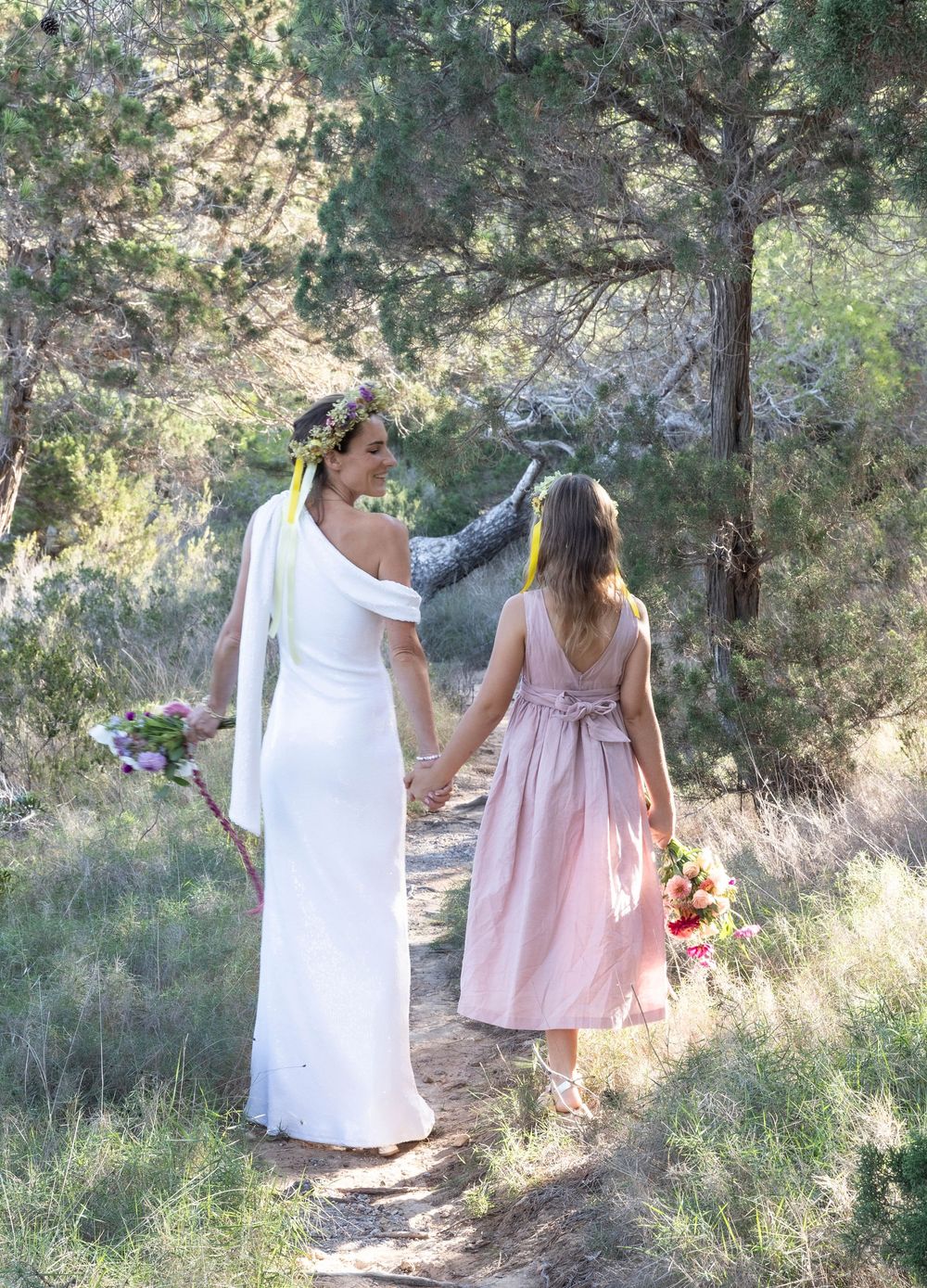 Mother and daughter on a wedding photo shoot