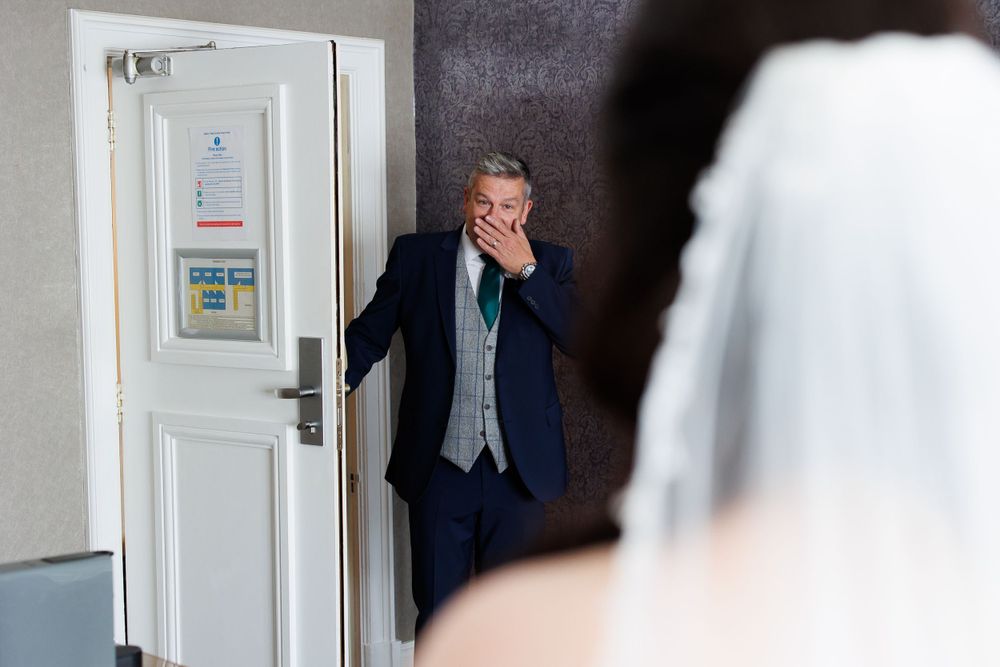 wedding photographer photography dad first look Greater Manchester Tameside