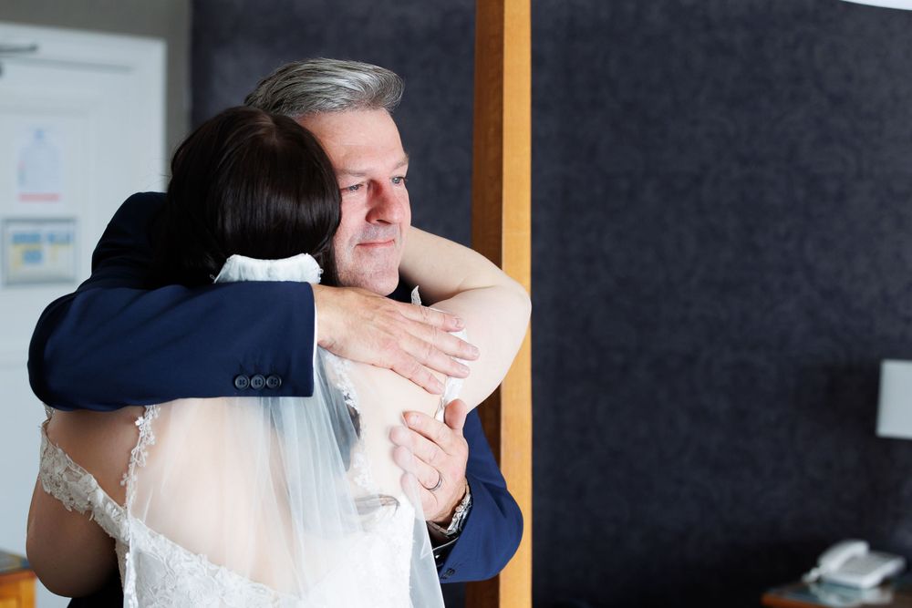 wedding photographer photography dad first look  Greater Manchester Tameside