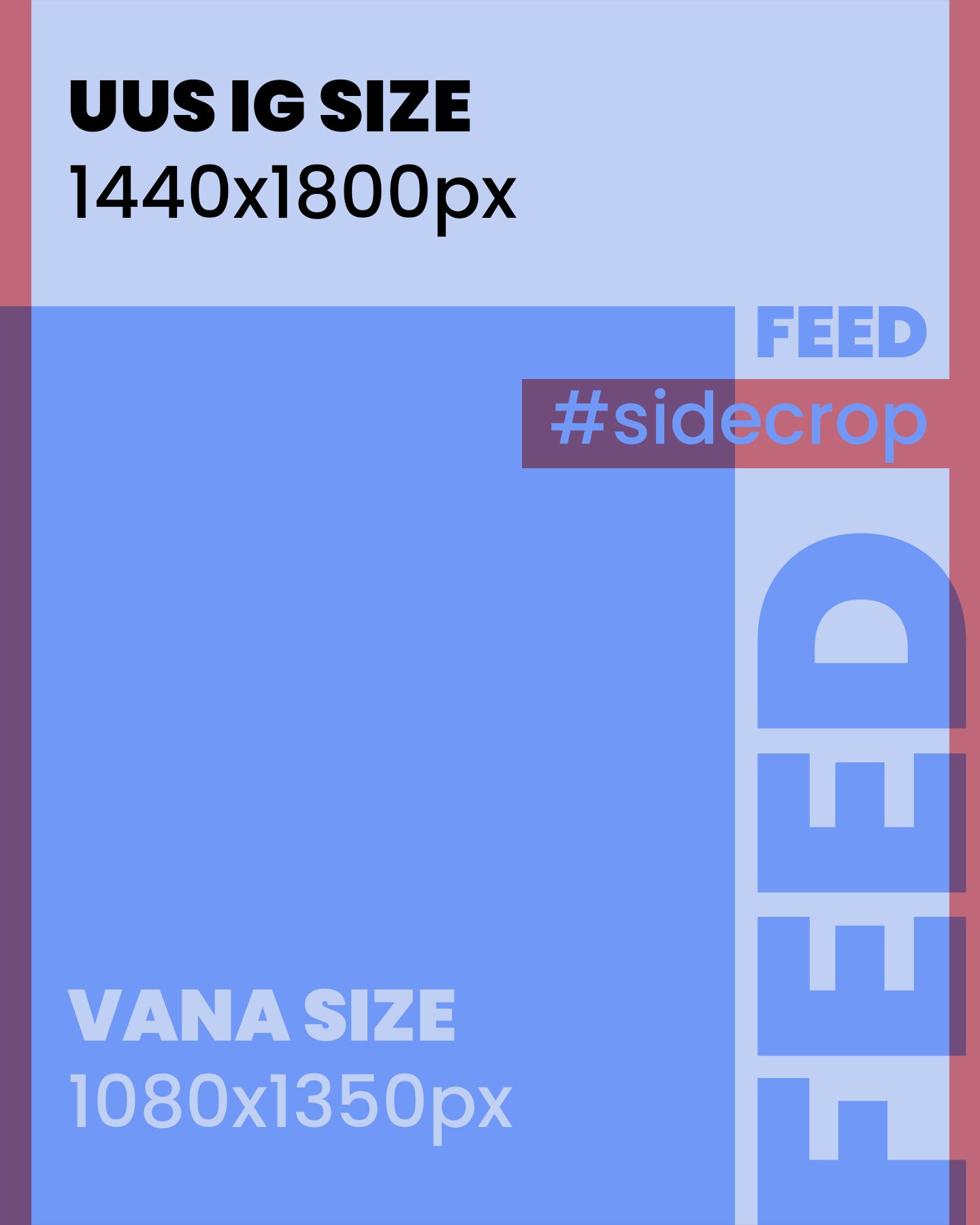 Infographic showing the new Instagram Feed post size guide - 1440x1800px new size versus 1080x1350px old size