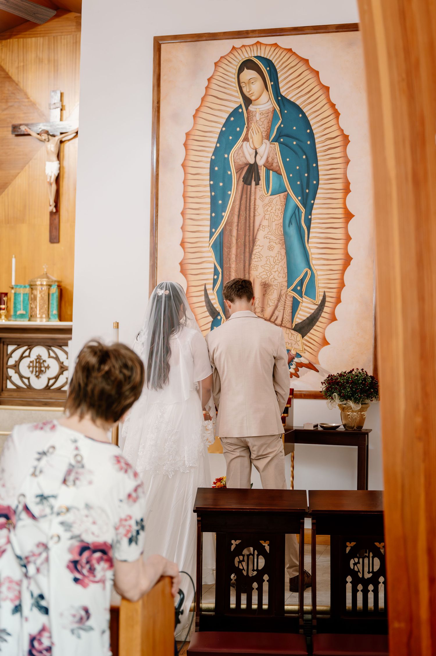 Catholic Church wedding ceremony in September