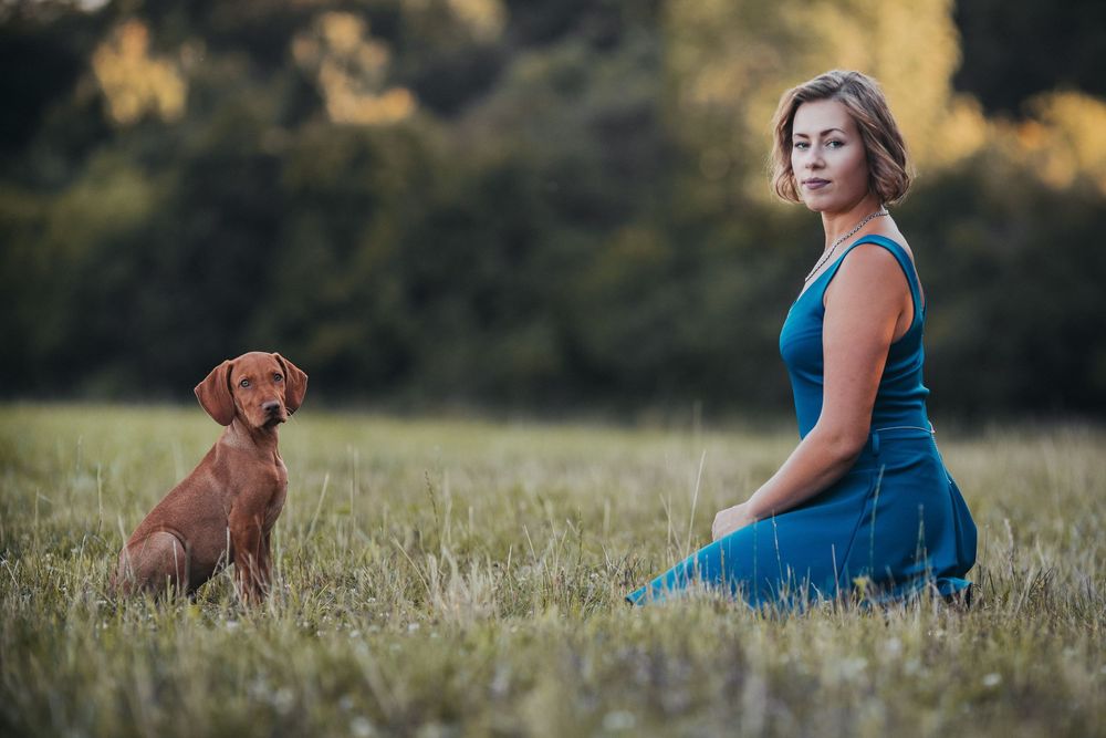 portret žena a pes