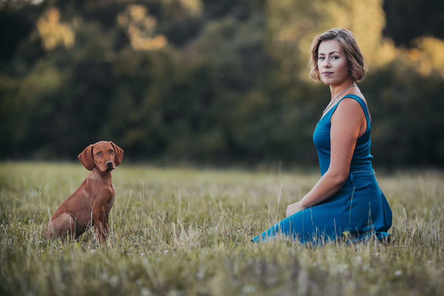 portret žena a pes