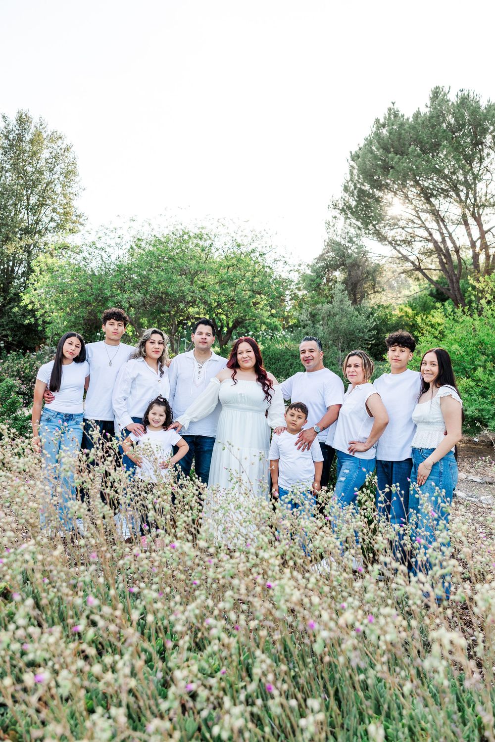Outdoor family portrait in Simi Valley, CA, captured in natural light by a professional family photographer with a light and airy style.
