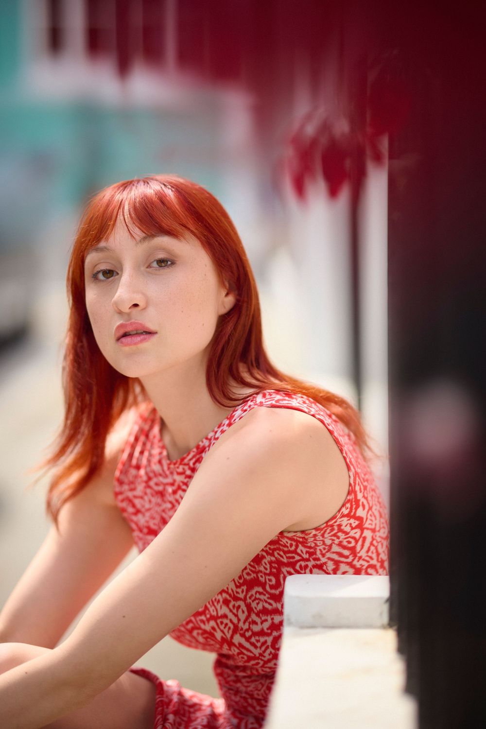 Lifestyle portrait of model Cat Voysey on location