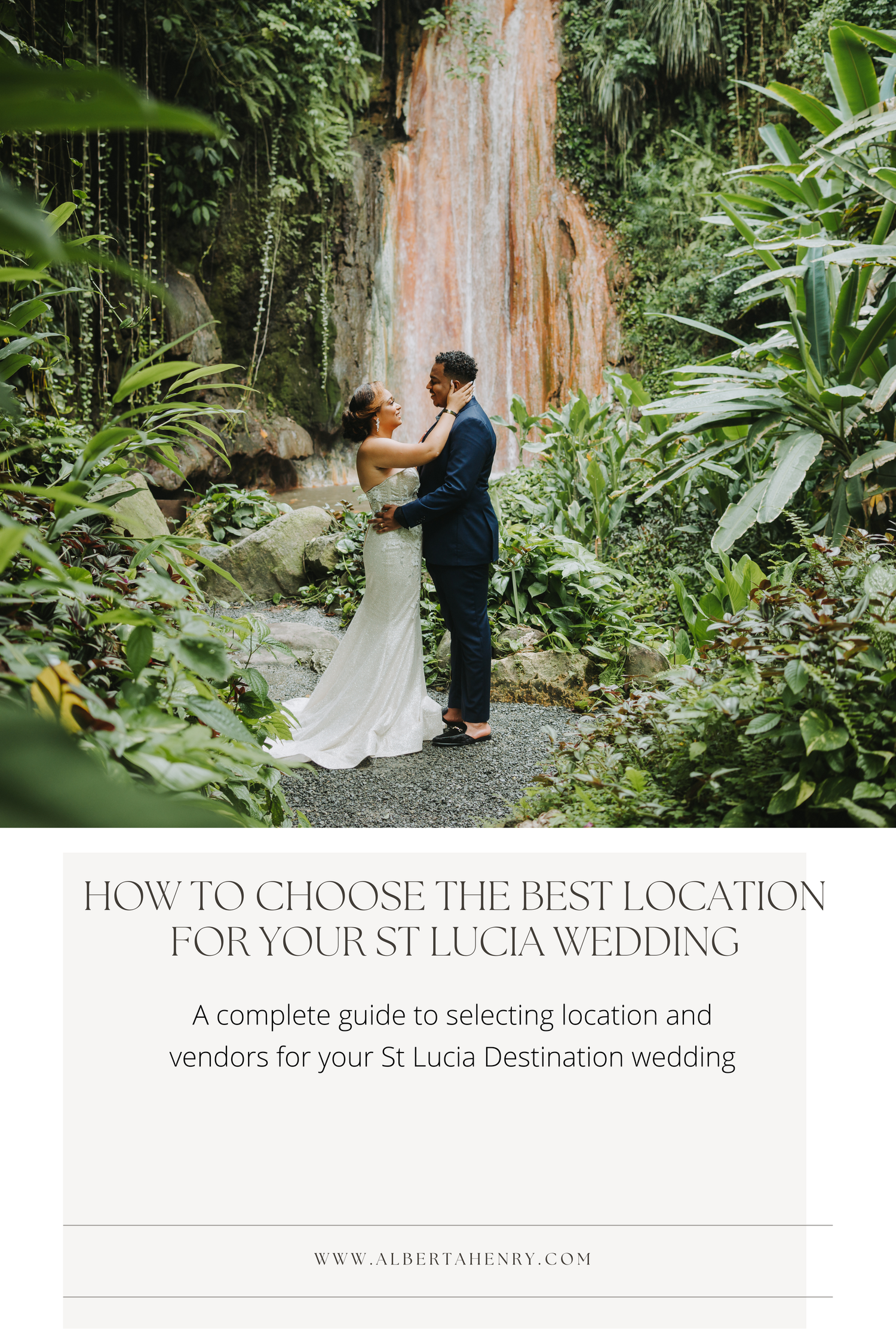 St Lucia wedding photographer captures destination wedding at Diamond Falls in St Lucia