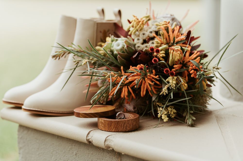 a beautiful micro wedding at Harvey's Farm in Bicheno, Tasmania. Captured by Joss Jensen Photography, wedding and elopement photographer