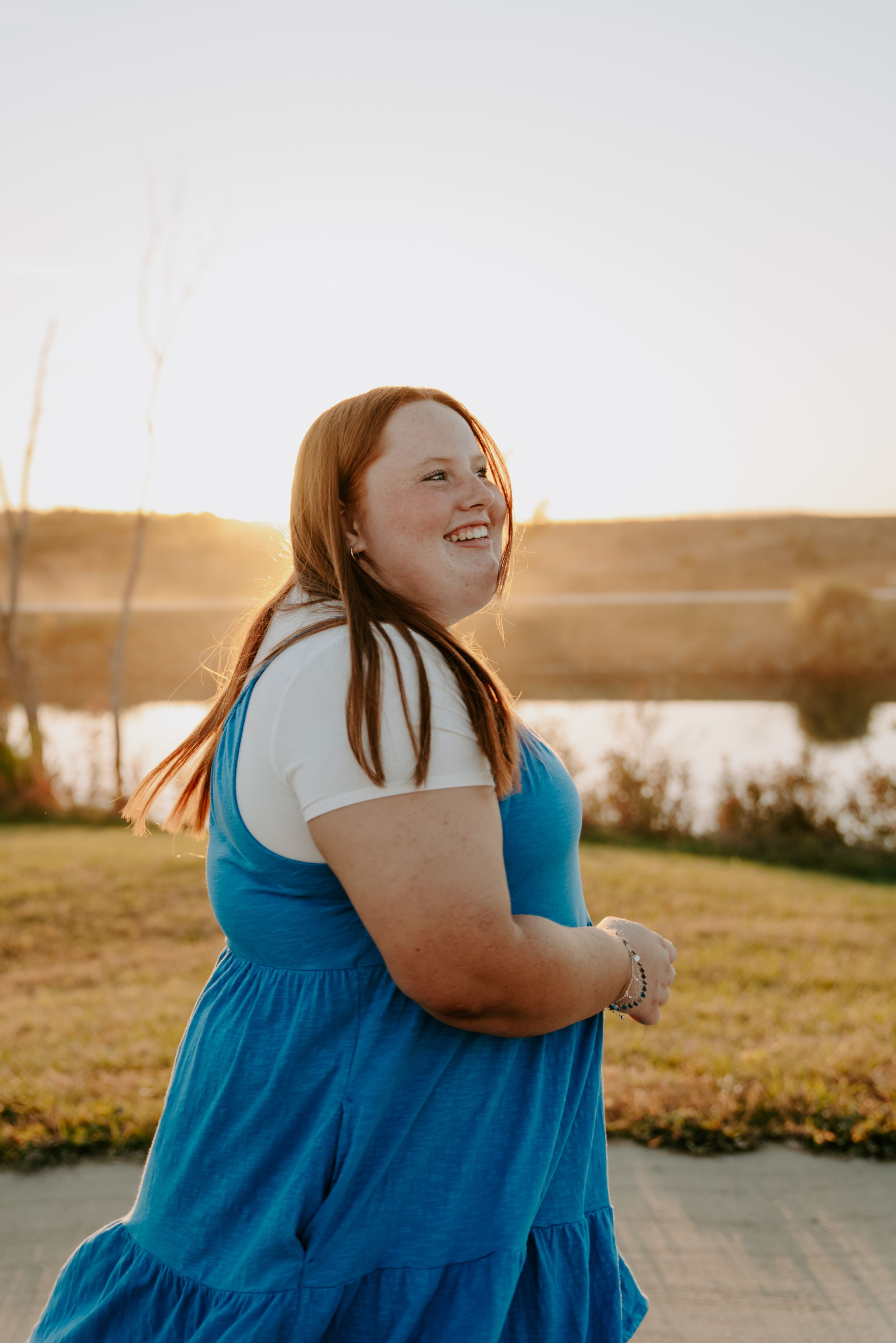 Candid lifestyle photos captured during sunset with a waterfront view and natural lighting.