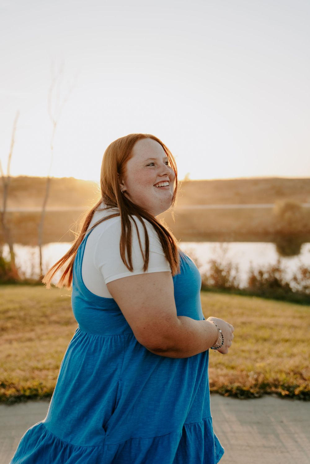 Candid lifestyle photos captured during sunset with a waterfront view and natural lighting.