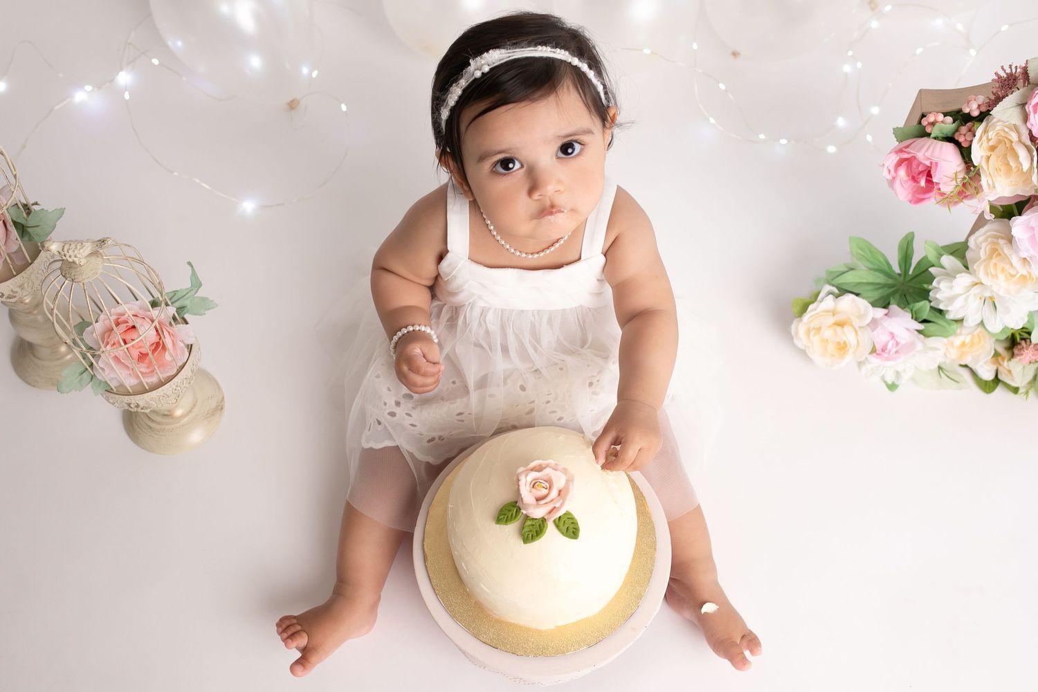 baby and cake photo in North Carolina