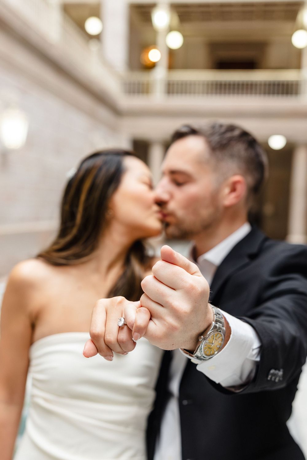 Hartford City Hall engagement session inspiration for newly engaged couples looking for a Connecticut engagement photographer